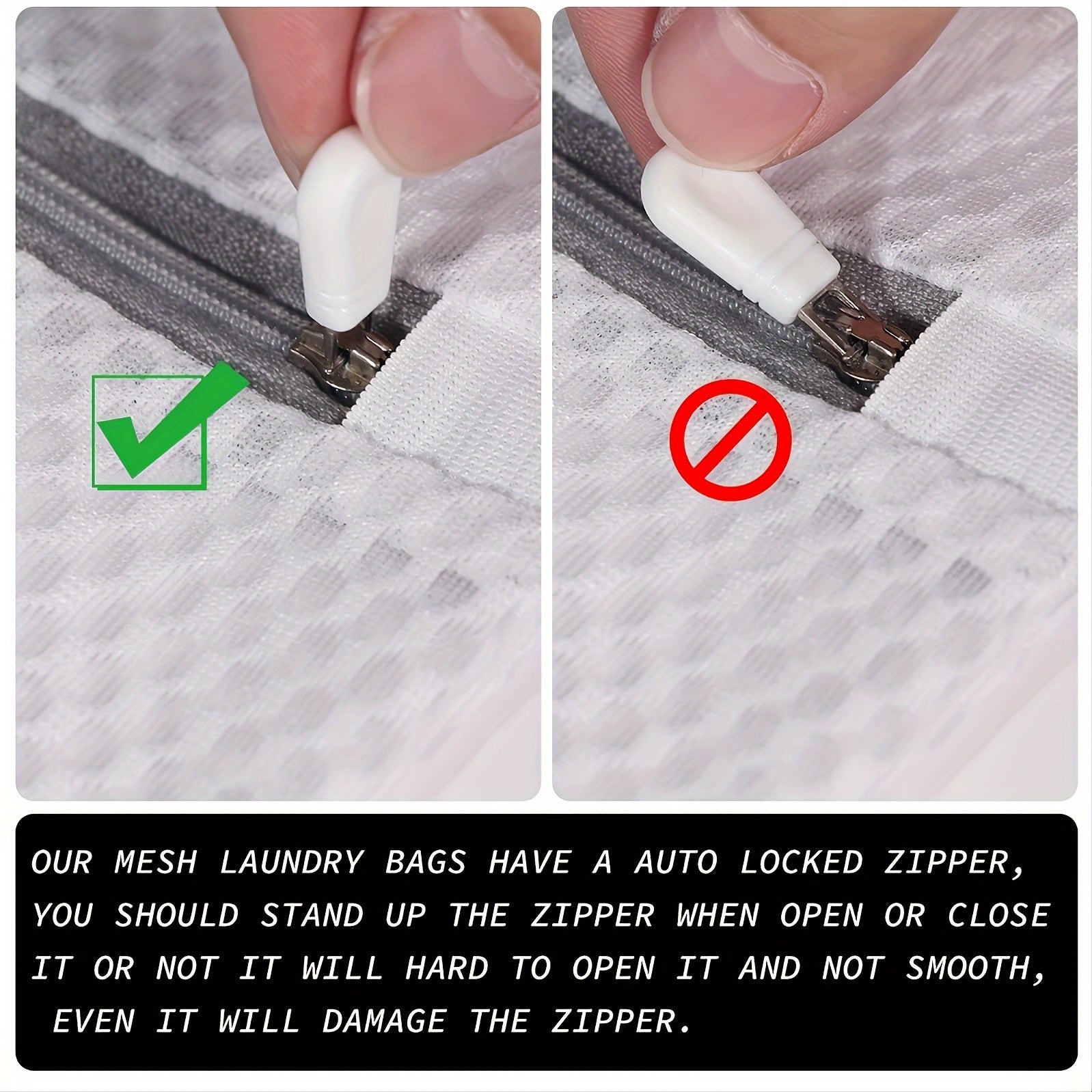 Juego de 3 bolsas de lavandería blancas con cierre de cremallera para delicados y embalaje de viaje 30.48x40.64 cm