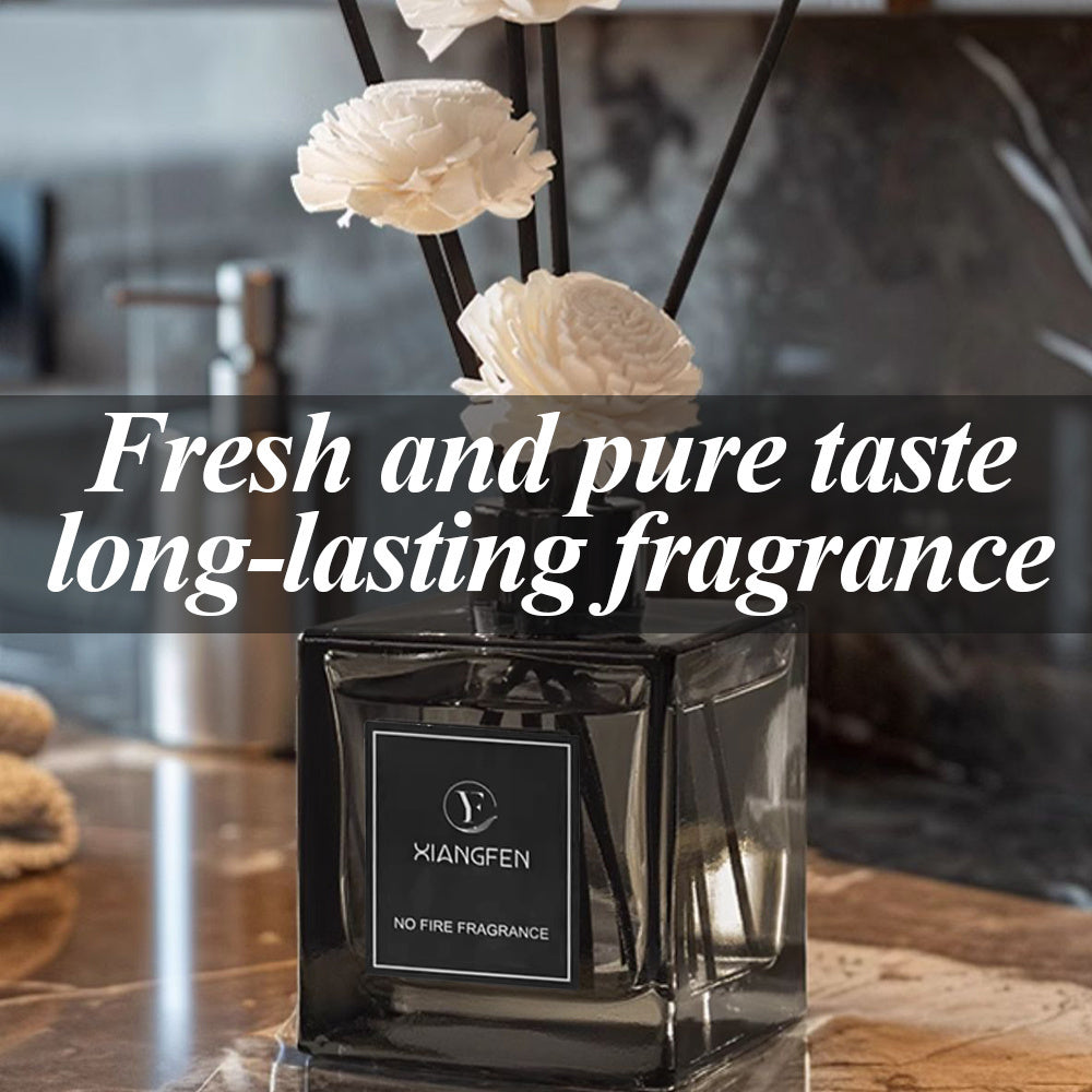 50ml Black Glass Aromatherapy Diffuser with Long-Lasting Fragrance for Bathrooms and Bedrooms