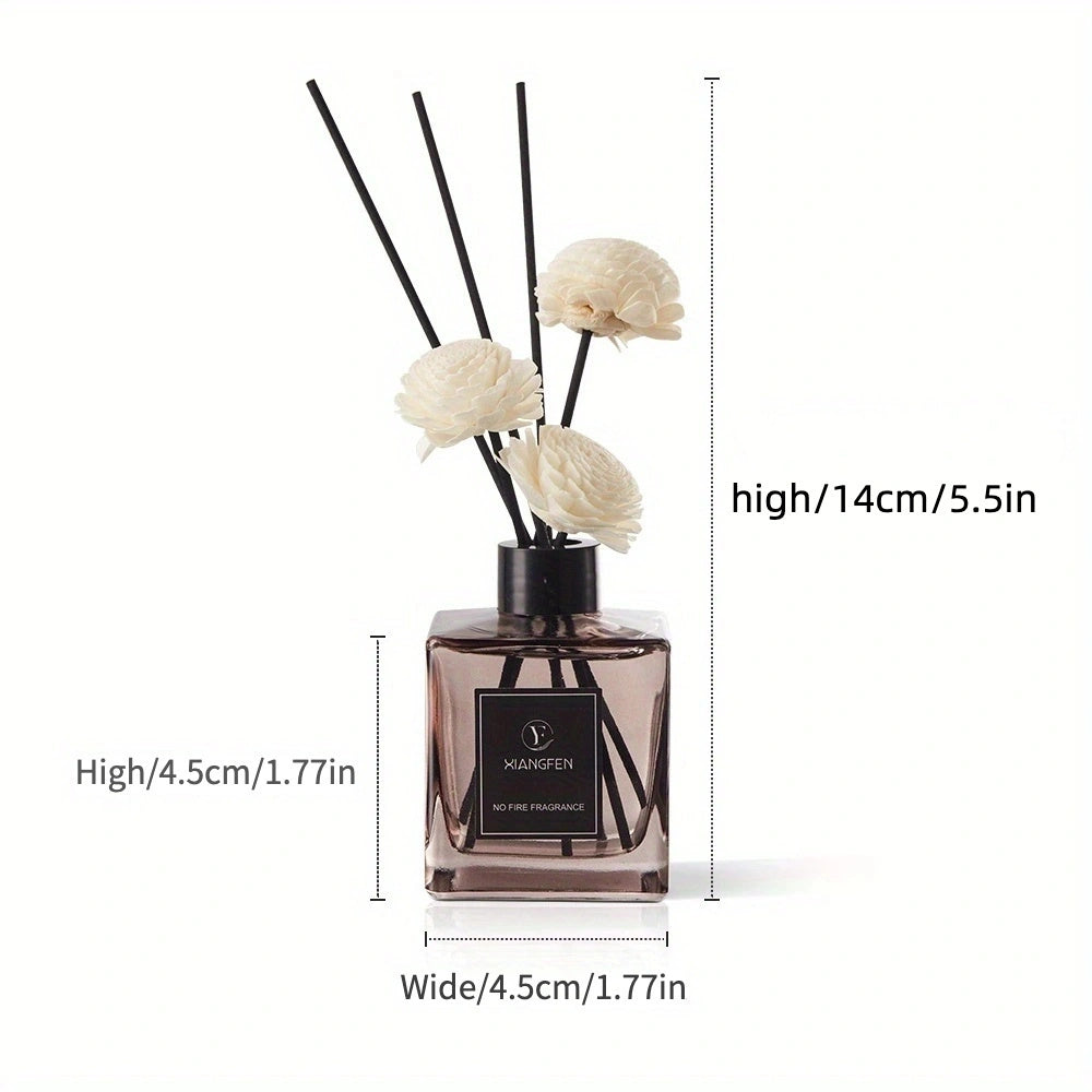 50ml Black Glass Aromatherapy Diffuser with Long-Lasting Fragrance for Bathrooms and Bedrooms