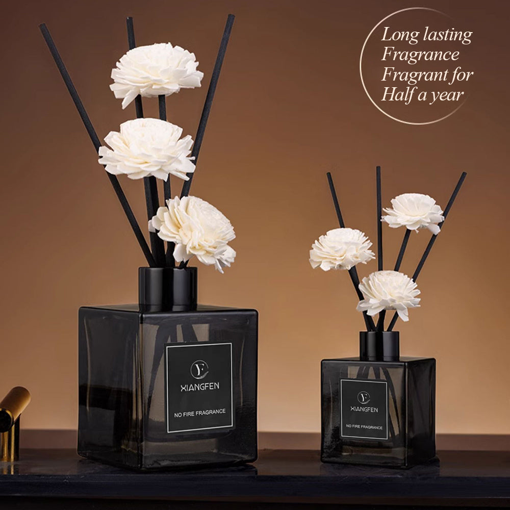 50ml Black Glass Aromatherapy Diffuser with Long-Lasting Fragrance for Bathrooms and Bedrooms