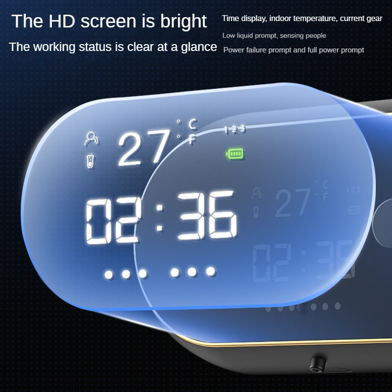 Автоматический дозатор мыла с пеной, настенный монтаж, бесконтактный, перезаряжаемый, с LED-экраном