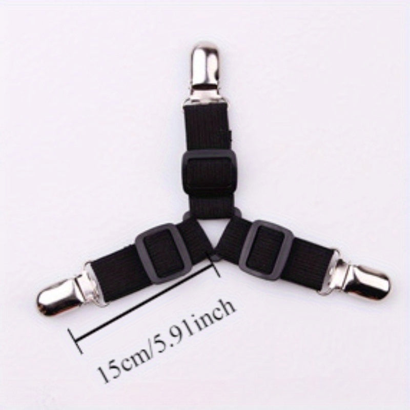 Adjustable Bed Sheet Clips with 3-Head Design Non-Slip Grip Secure Fitting