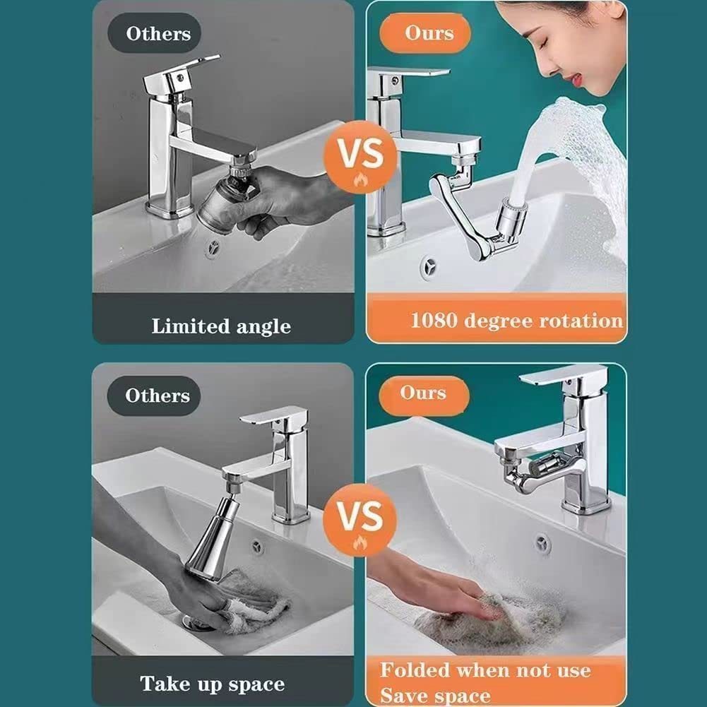 360-Degree Rotating Faucet Aerator Splash-Proof for Kitchen and Bathroom