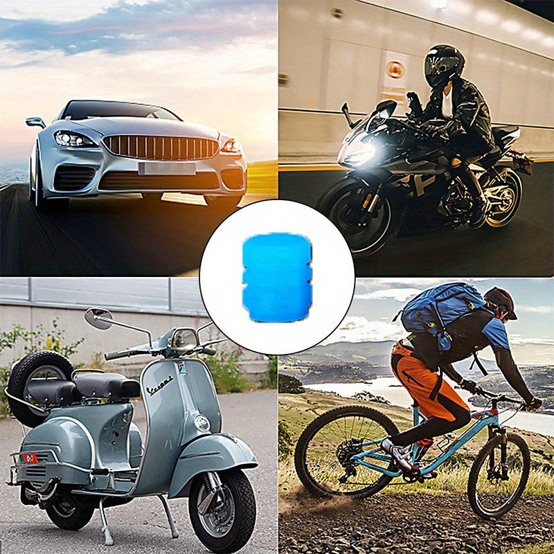 4 Pcs Glow-in-The-Dark Valve Caps Fluorescent Green Blue for Cars Bikes Motorcycles