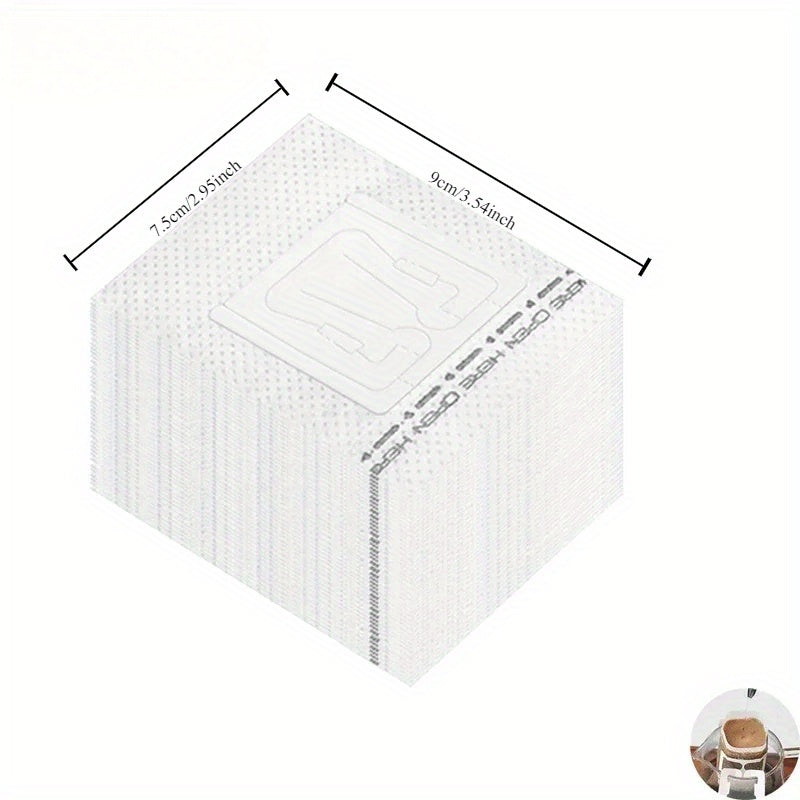 Disposable Coffee Filter Bags with Handle and Hanging Ear for Drip Coffee and Tea 20/50/100 Pack