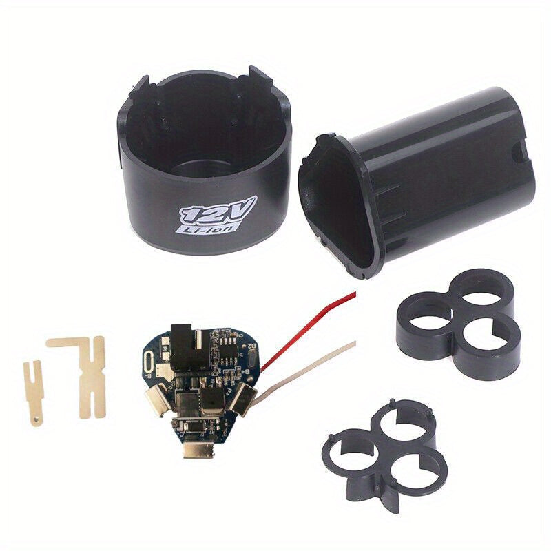 Estuche para batería de litio para herramientas eléctricas de 3S 12V DC con placa de protección, carcasa de plástico