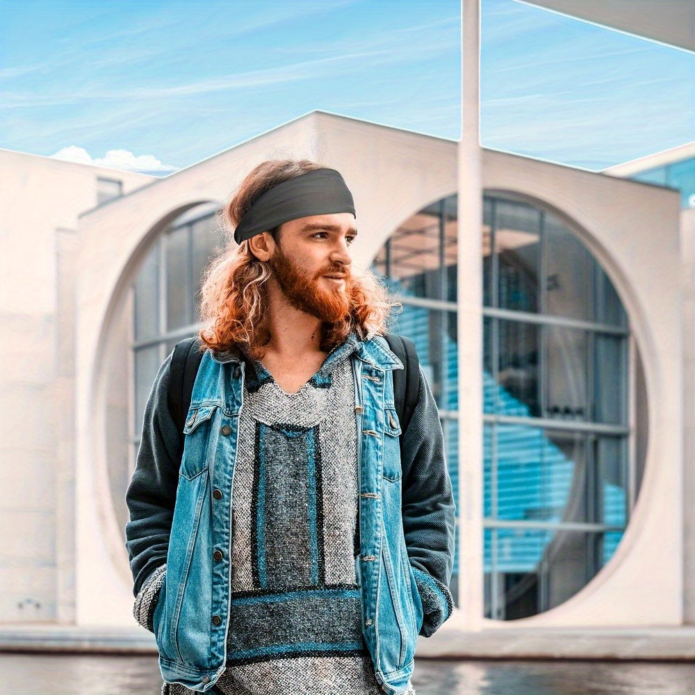 Erkaklar va ayollar uchun 5 ta namlikka chidamli sport boshbandlari to'plami, yugurish, velosiped, yoga va fitnes uchun