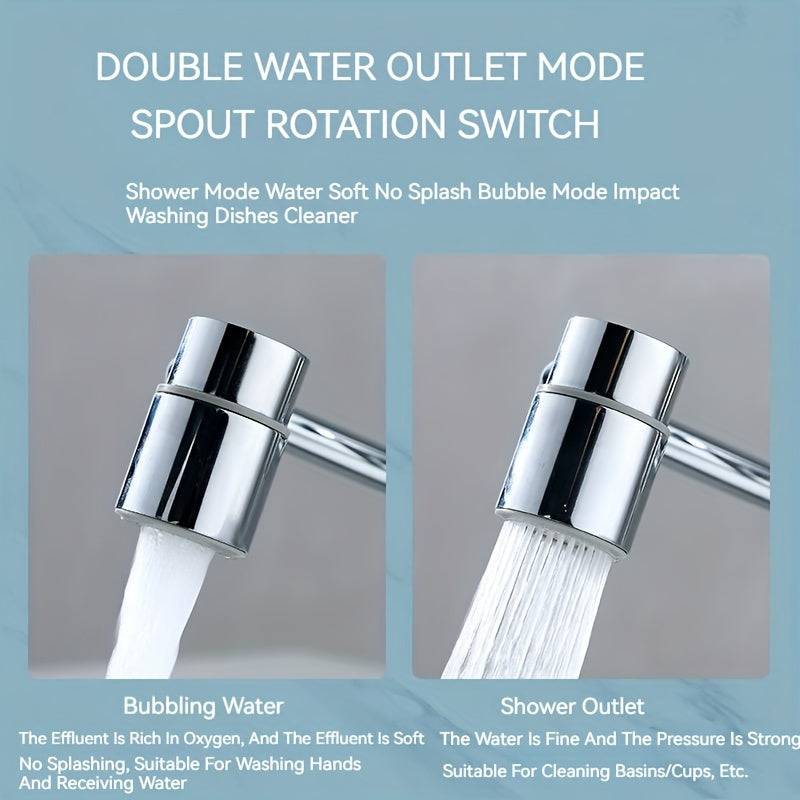 Stainless Steel Faucet Extender Rotates 1080 Degrees Dual Spray Rust-Resistant Universal Fit