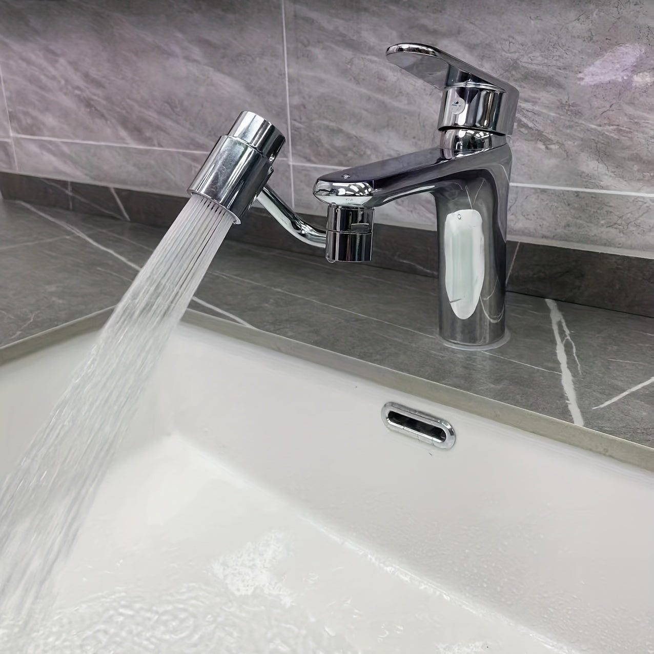 Extensor de grifo de acero inoxidable que gira 1080 grados, doble rociador, resistente a la oxidación, ajuste universal