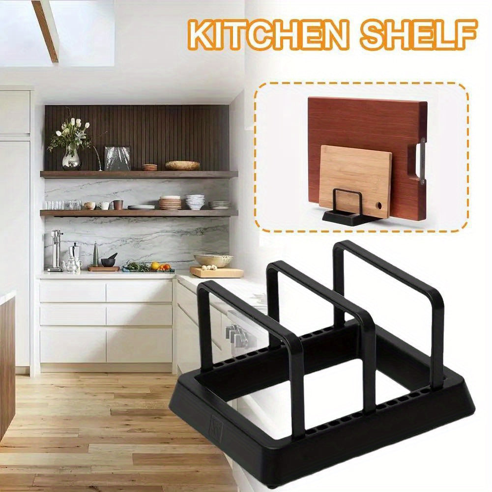 Kitchen Storage Rack for Chopping Boards Dishes and Pot Lids Countertop Organizer
