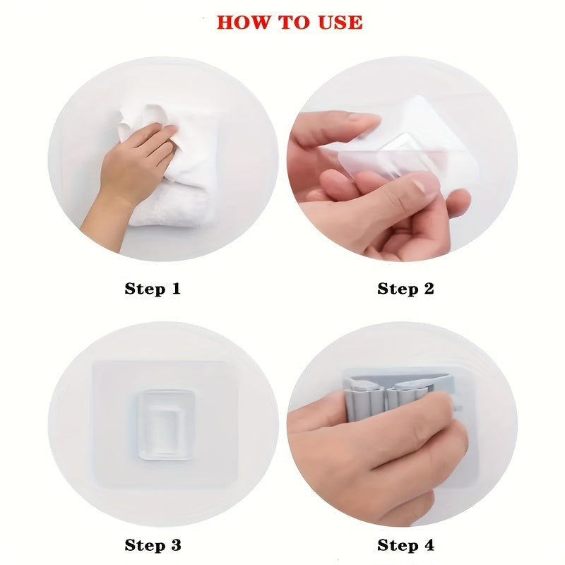 Hanging Mop Storage Rack 2/4 Piece Plastic Bathroom Organizer