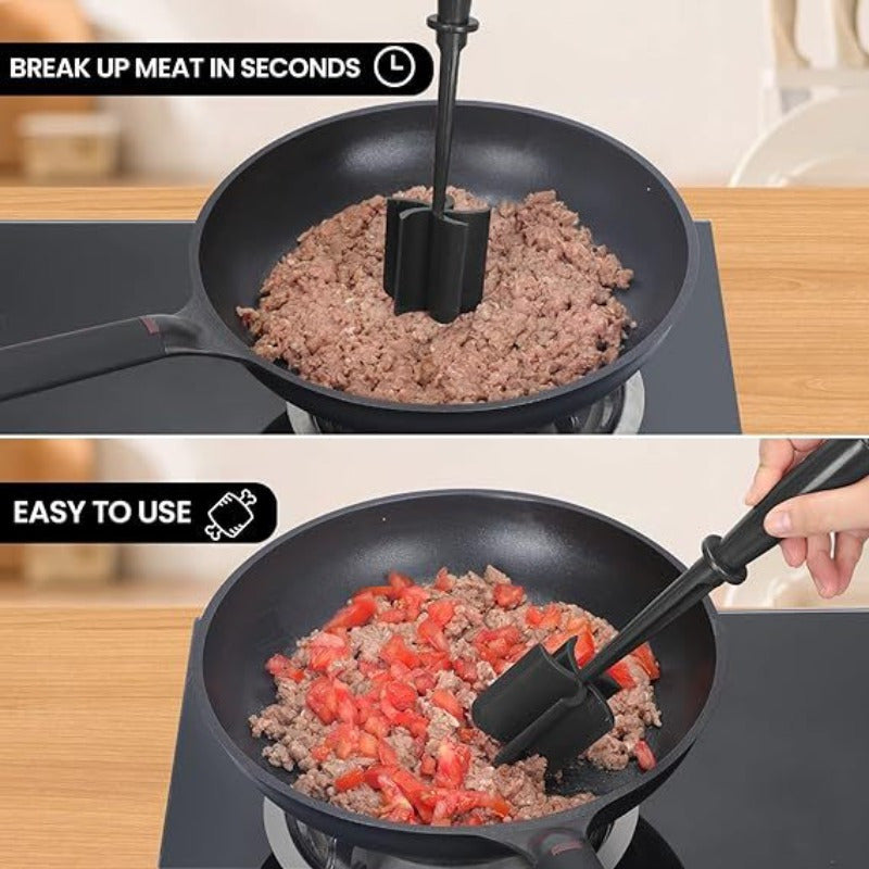 Durable ABS Handheld Meat Chopper and Spatula for Cooking and Mixing
