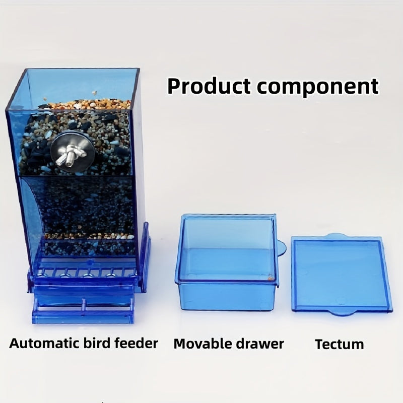 Comedero para aves Parrot de gran capacidad, separación de cáscara, a prueba de salpicaduras, móvil con cajón