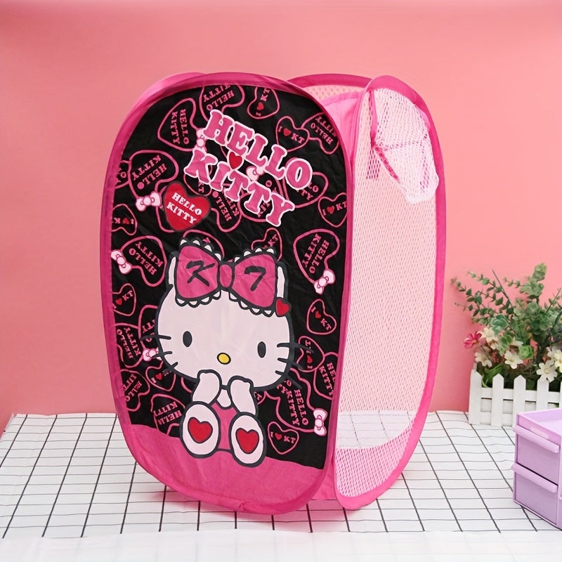 Kawaii Hello Kitty Kuromi Storage Bag Foldable Organizer for Clothes Laundry
