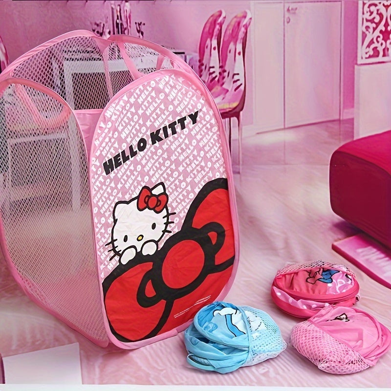Kawaii Hello Kitty Kuromi Storage Bag Foldable Organizer for Clothes Laundry