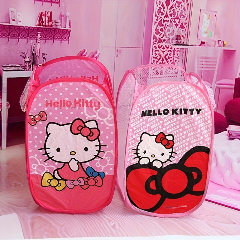 Kawaii Hello Kitty Kuromi Storage Bag Foldable Organizer for Clothes Laundry