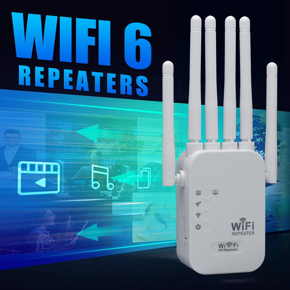 WiFi Extender with WiFi 6 1200Mbps Speed 6 Antennas Ethernet Ports AP Mode