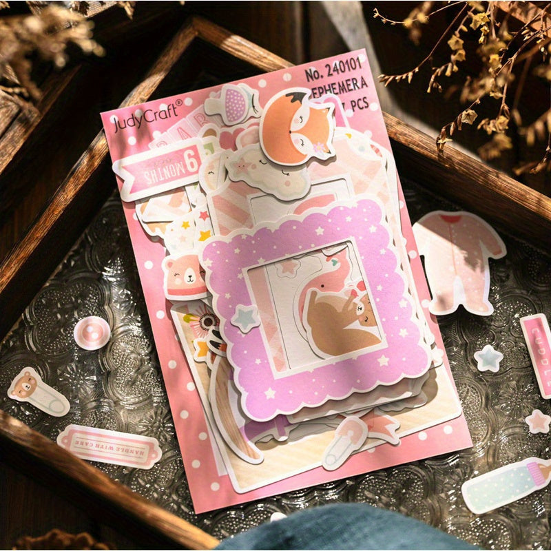 Baby Milestone Stickers Set for Scrapbooking and Journaling, 107 Decorative Embellishments