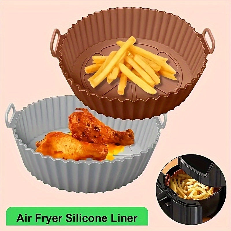 Qayta ishlatiladigan Silikon Havo Fryer Qopqog'i uchun 3QT-5QT Non-Stick Issiqlikka chidamli Ko'k Qora