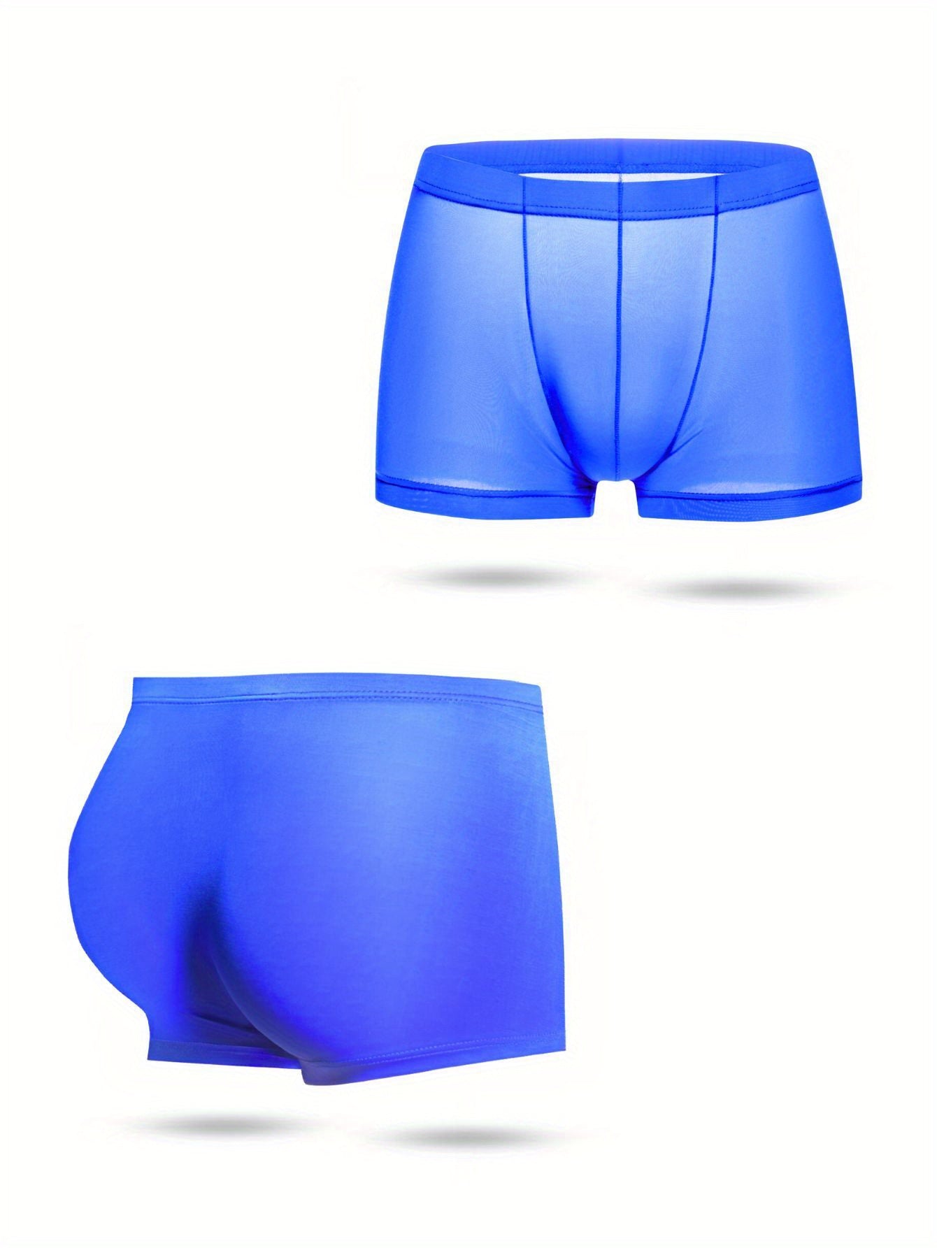 Erkaklar uchun 4 ta to'plam, nafas oladigan tolali ichki kiyim, cho'ziluvchan yarim shaffof bokser shortlar, 93% polyester va 7% spandeksdan tayyorlangan, engil va qulay.