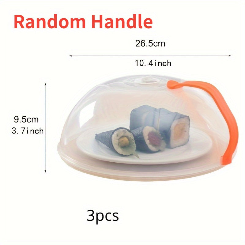 Set of 1/2/3 Microwave Plate Food Guard Lids with Handle, Heat Resistant, Dishwasher Safe