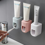 Automatic Waterproof Toothpaste Dispenser with Wall Mount and Toothbrush Holder