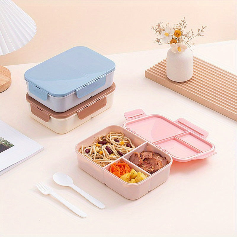 Tupperware portátil con tapa abatible y vajilla, plástico de grado alimentario, gran capacidad