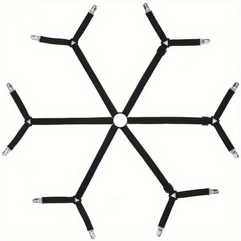 Durable Nylon Bed Sheet Holder with 12-Clip Adjustable Fasteners Non-Slip Elastic Bands
