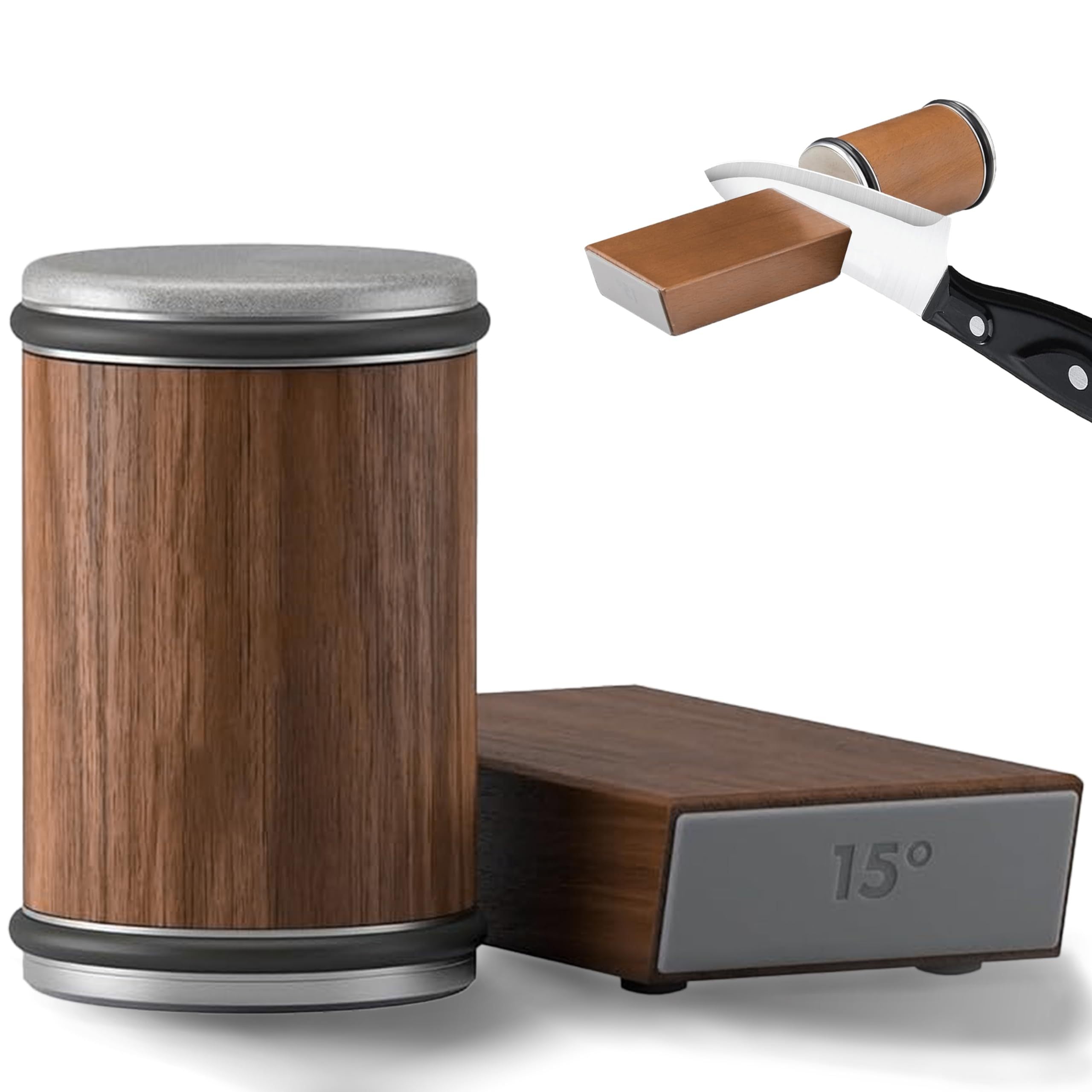 Kitchen Knife Sharpener Kit with Diamond Stone Set and Magnetic Angle Guide