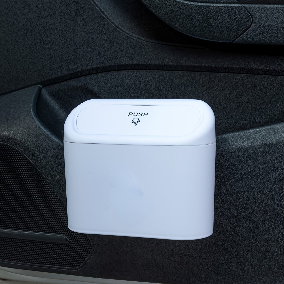 Cubo de basura para coche compacto con tapa abatible duradera para uso en vehículo