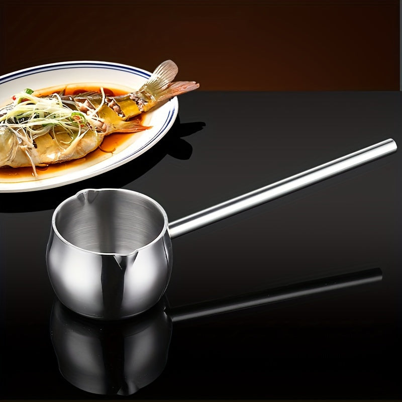 Stainless Steel Oil Pouring Pot, Compact Mini Soup Pan for Cooking and Outdoor Use