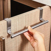 Stainless Steel Over-the-Door Towel Rack Bathroom Kitchen 23cm 36cm