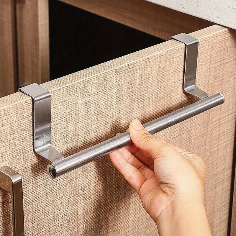 Stainless Steel Over-the-Door Towel Rack Bathroom Kitchen 23cm 36cm