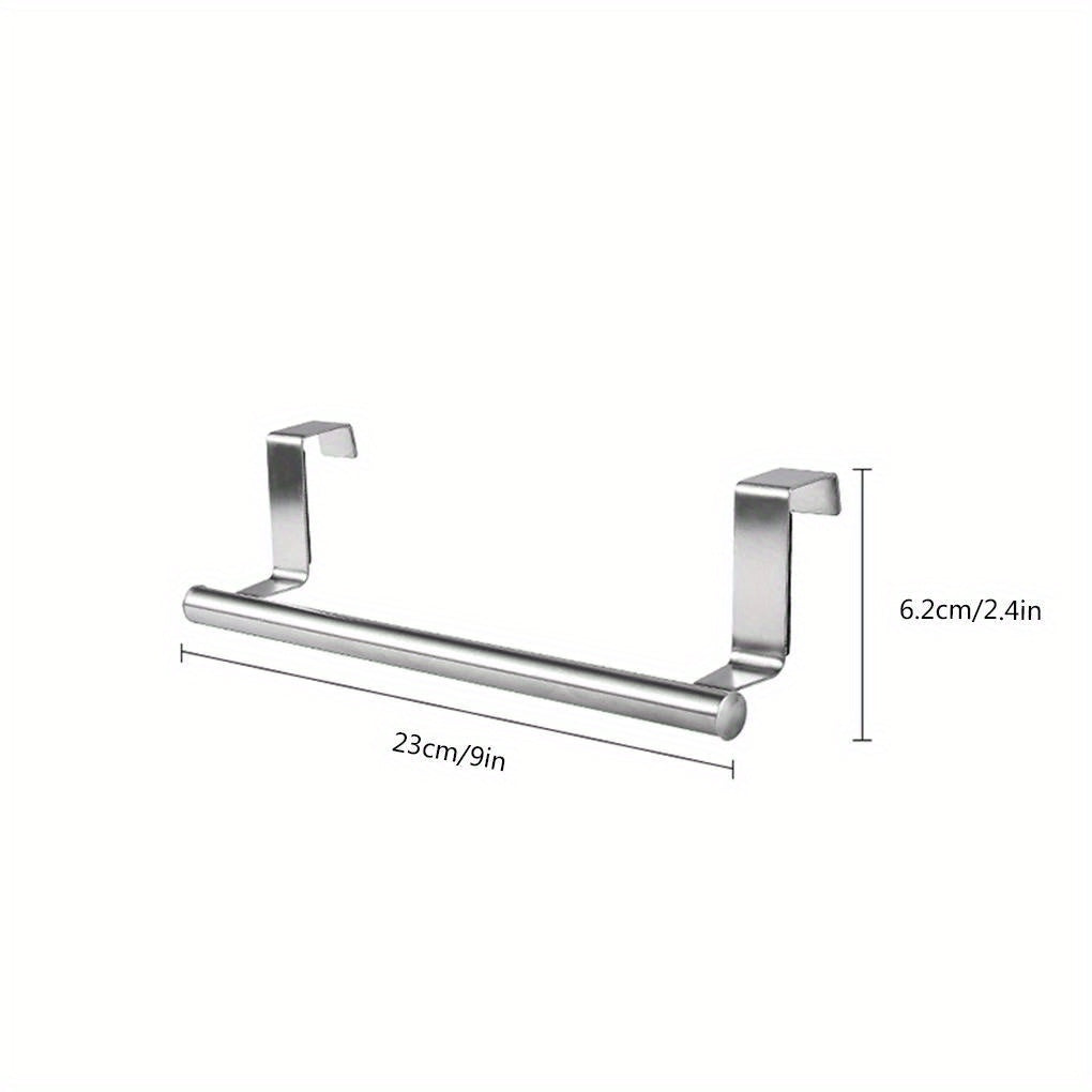 Stainless Steel Over-the-Door Towel Rack Bathroom Kitchen 23cm 36cm