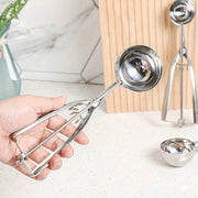 Stainless Steel Ice Cream Scoop Melon Spoon Trigger Kitchen Dessert Tool