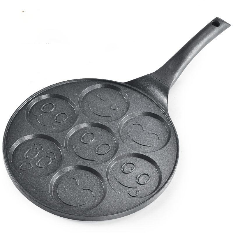 Cartoon Character Design Pancake and Egg Pan 7-Cavity Non-Stick Aluminum Kitchen Cookware