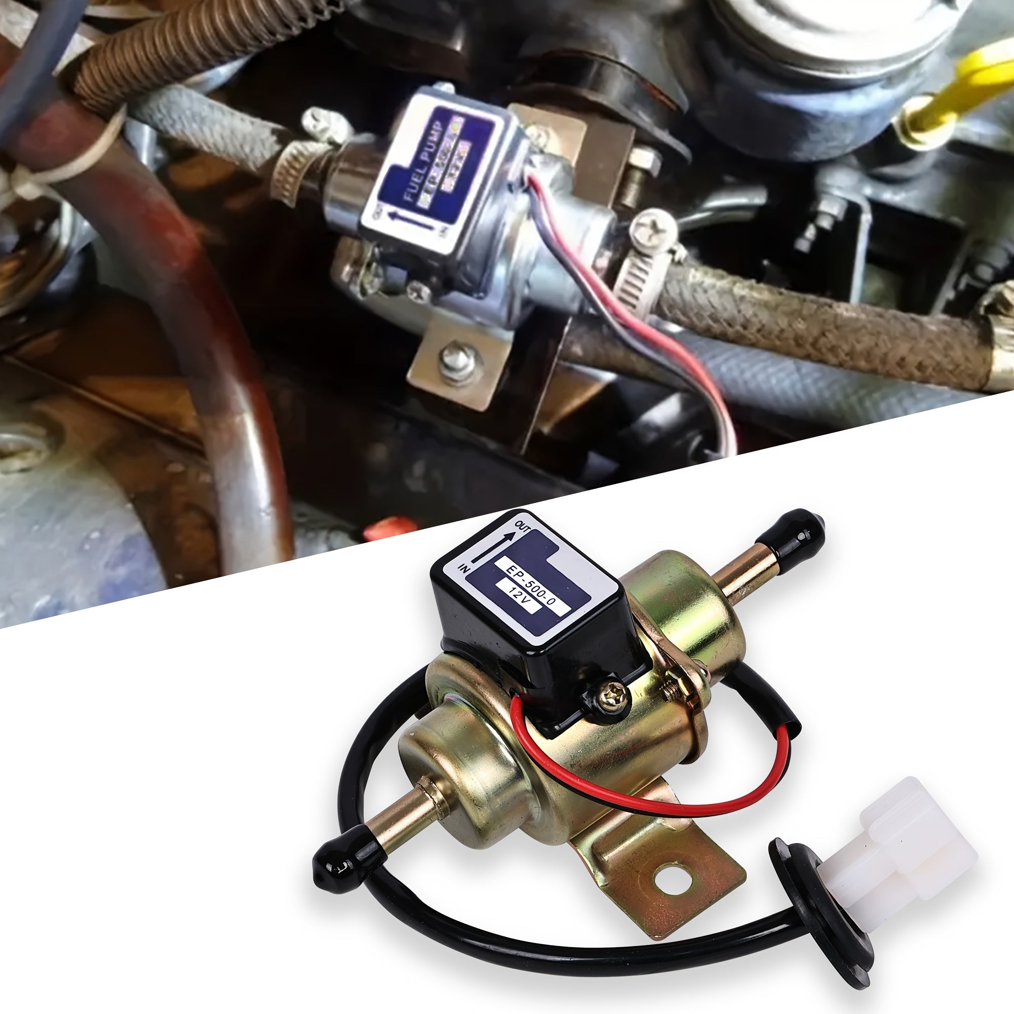 Universal 12V Metal Fuel Pump for Gasoline and Diesel Cars Low Pressure