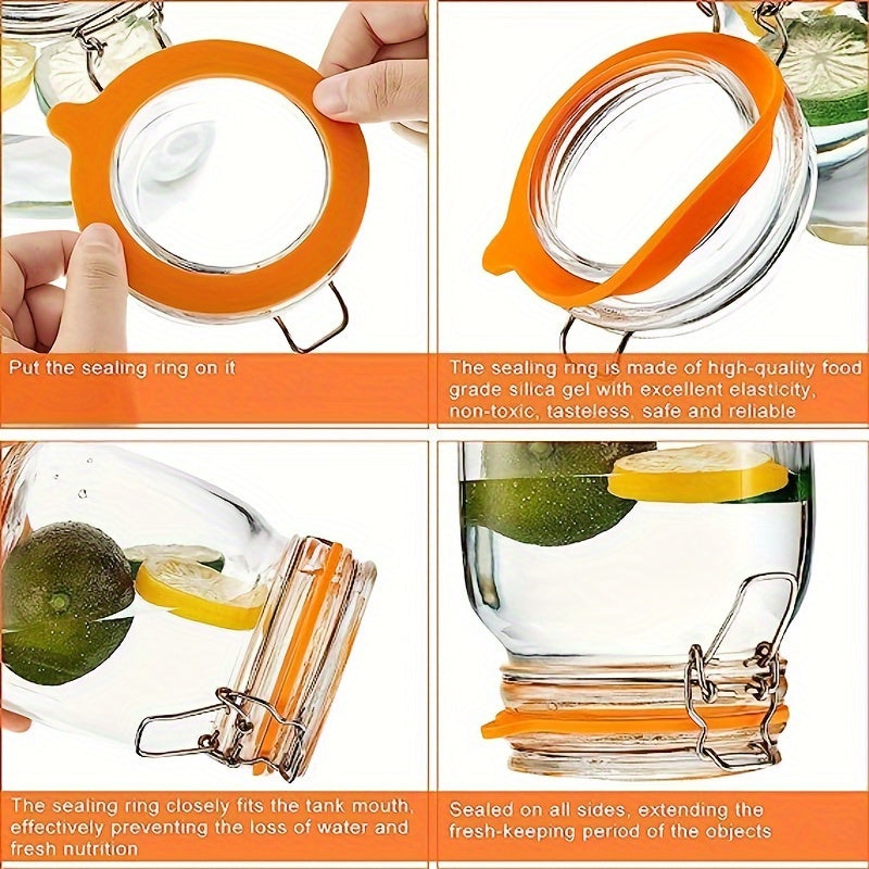 8 piezas de juntas de silicona para frascos de 9.53cm para frascos de envasado de boca regular, sellos herméticos