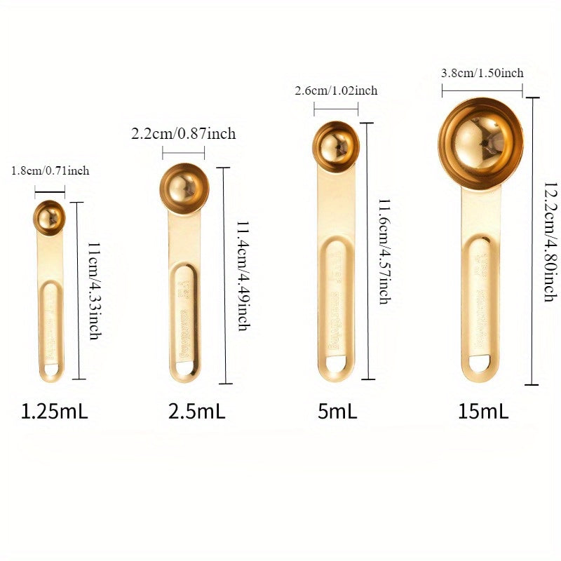 Золотой набор мерных чашек и ложек, складывающиеся кухонные принадлежности для выпечки