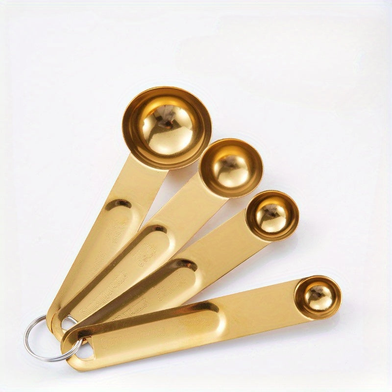 Золотой набор мерных чашек и ложек, складывающиеся кухонные принадлежности для выпечки