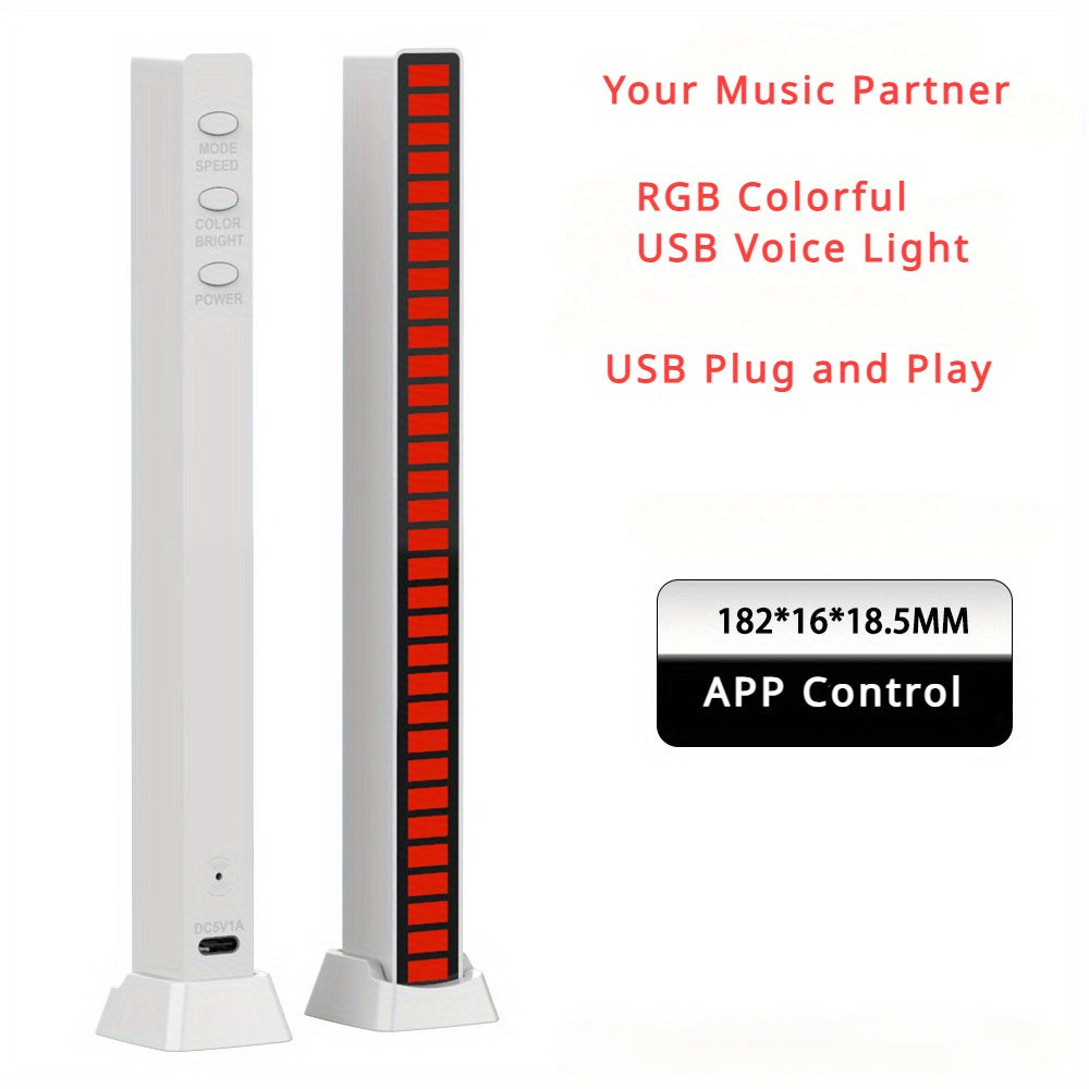 RGB Musiqa Bilan Faollashtiriladigan USB Chiroq Avtomobil va Kompyuter Uchun: Ovoz Bilan Boshqariladigan Olish Chirog'i APP Musiqa Ritmi Bilan Boshqarish
