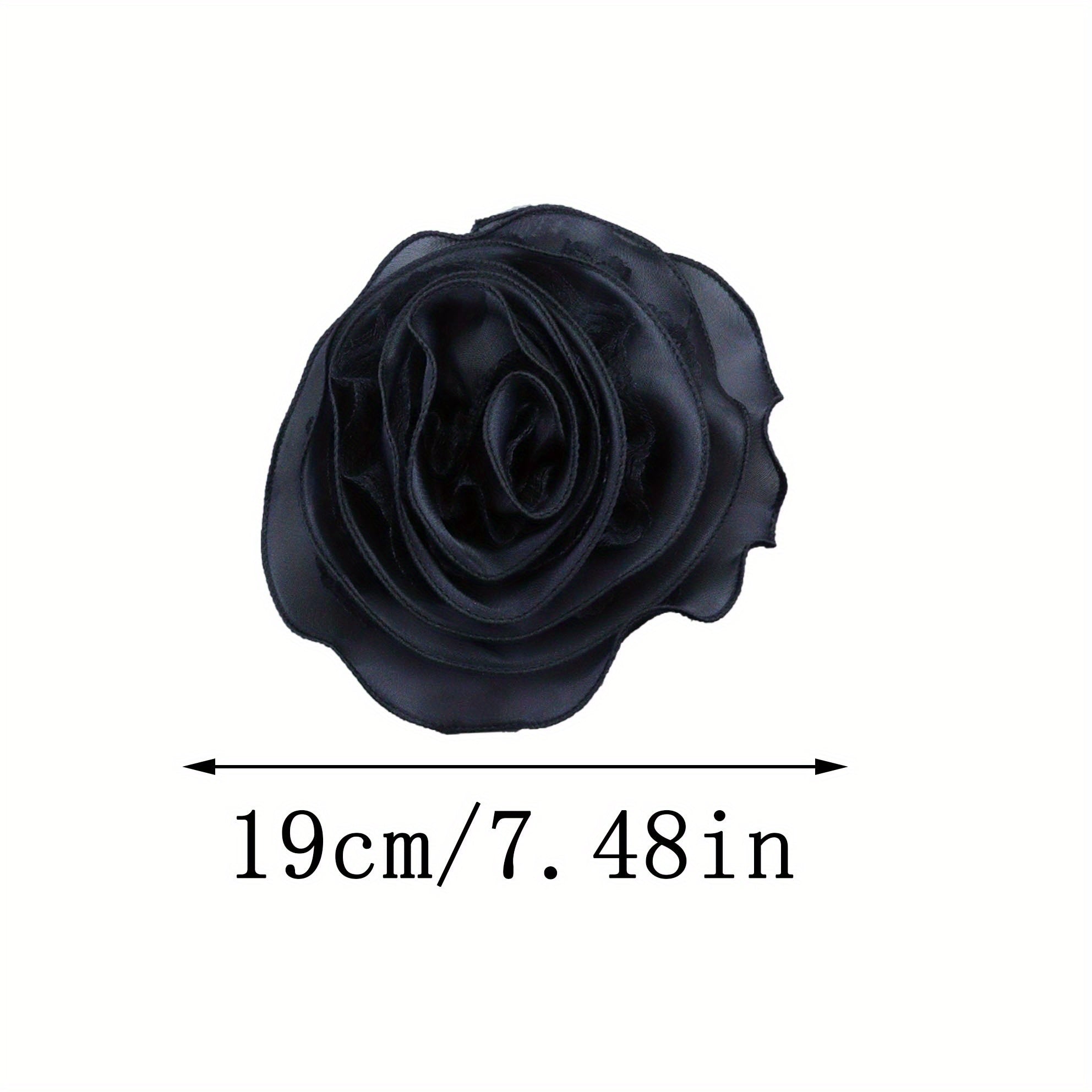 Women's Lace Flower Brooch 19cm Multi-Layered Oversized Floral Pin for Dresses and Events