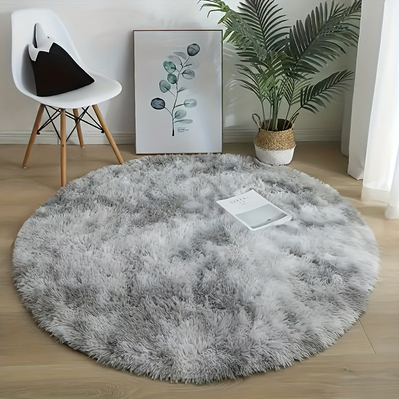 Washable Light Gray Plush Non-Slip Area Rug for Living Room Bedroom Decor