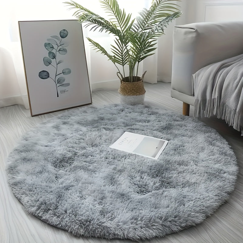 Alfombra de área lavable de felpa gris claro antideslizante para sala de estar y dormitorio