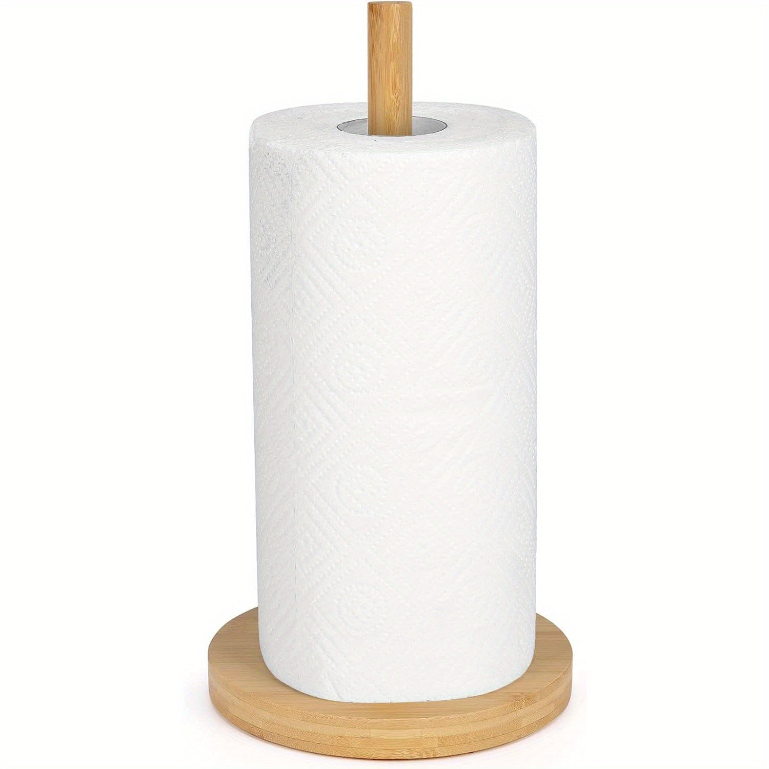 Wooden Paper Towel Holder Stand for Kitchen Bathroom Countertop Sturdy Household