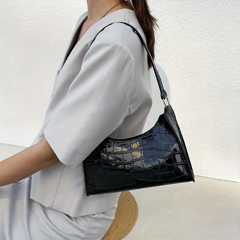 Stylish Stone Pattern Handbag for Women Modern Tote Bag Chic Shoulder Bag