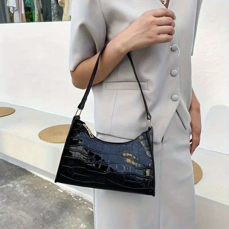 Stylish Stone Pattern Handbag for Women Modern Tote Bag Chic Shoulder Bag