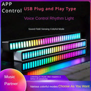 RGB Musiqa Bilan Faollashtiriladigan USB Chiroq Avtomobil va Kompyuter Uchun: Ovoz Bilan Boshqariladigan Olish Chirog'i APP Musiqa Ritmi Bilan Boshqarish