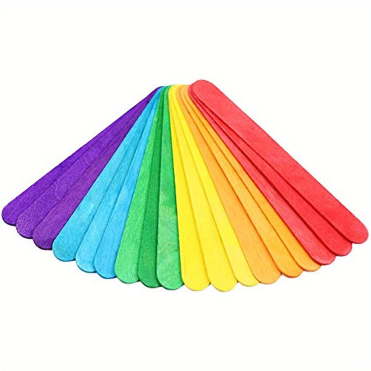 Set of 50 Colorful Wooden Craft Sticks for DIY Arts and Crafts