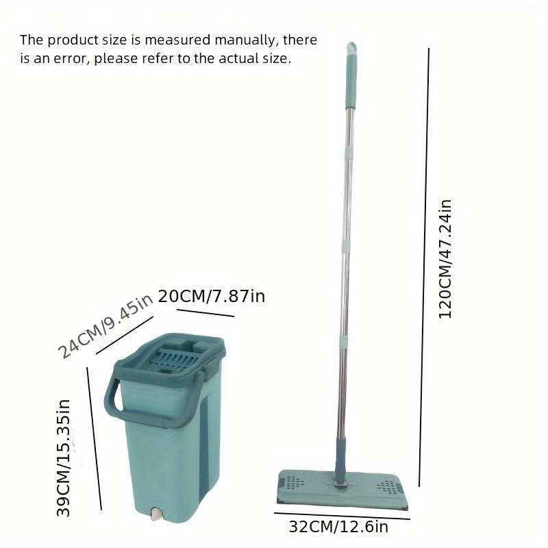 Simple-Care Flat Mop Kit - Nam va Quruq Sirtlar uchun Mos, Oshxona, Hammom, Yashash Xonasi Barcha Sirtlarga Yumshoq - Elektr energiyasi talab qilinmaydi, Uzoq muddatli Plastik Materiallar